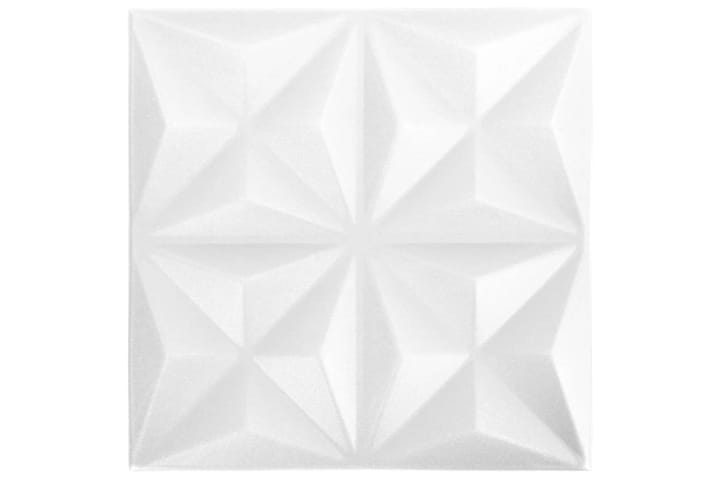 beBasic 3D-seinäpaneelit 12 kpl 50x50 cm valkoinen origami 3 mÂ² - Valkoinen - Lattia & seinäpinnat
