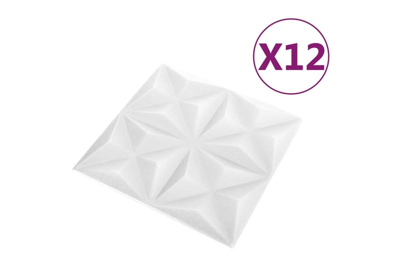 beBasic 3D-seinäpaneelit 12 kpl 50x50 cm valkoinen origami 3 mÂ² - Valkoinen - Talo & remontointi - Rakentaminen - Lattiat & seinät & katot - Lattia & seinäpinnat