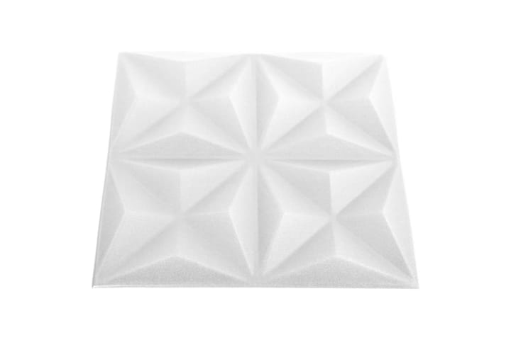 beBasic 3D-seinäpaneelit 12 kpl 50x50 cm valkoinen origami 3 mÂ² - Valkoinen - Lattia & seinäpinnat