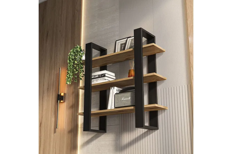 Draven Seinälevy 90x90 cm - Musta/Tammi - Talo & remontointi - Rakentaminen - Lattiat & seinät & katot - Lattia & seinäpinnat