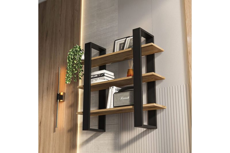 Draven Seinälevy 90x90 cm - Musta/Tammi - Talo & remontointi - Keittiö & kylpyhuone - Keittiö & kodinhoitohuone - Keittiön sisustus - Keittiöhylly