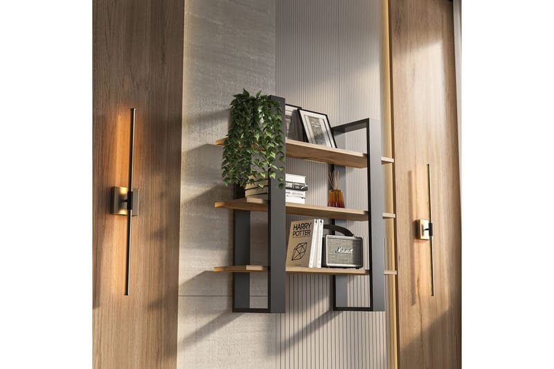 Draven Seinälevy 90x90 cm - Musta/Tammi - Talo & remontointi - Keittiö & kylpyhuone - Keittiö & kodinhoitohuone - Keittiön sisustus - Keittiöhylly