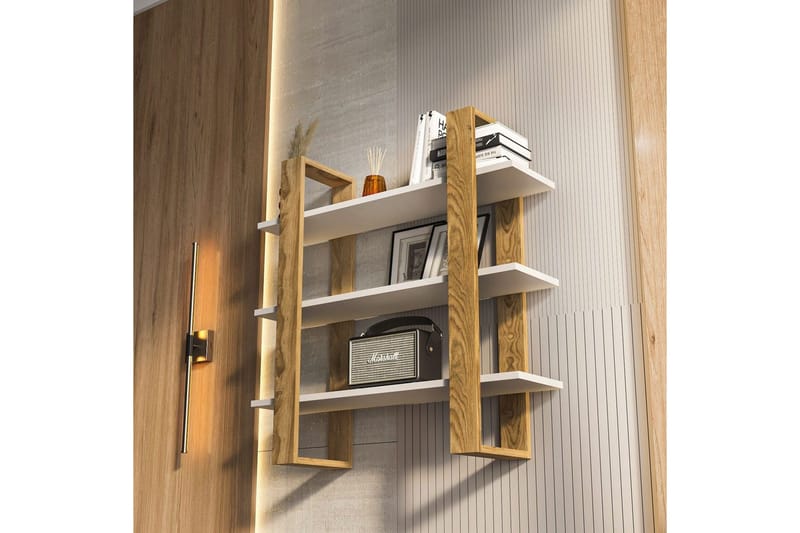 Draven Seinälevy 90x90 cm - Tammi/Valkoinen - Talo & remontointi - Keittiö & kylpyhuone - Keittiö & kodinhoitohuone - Keittiön sisustus - Keittiöhylly