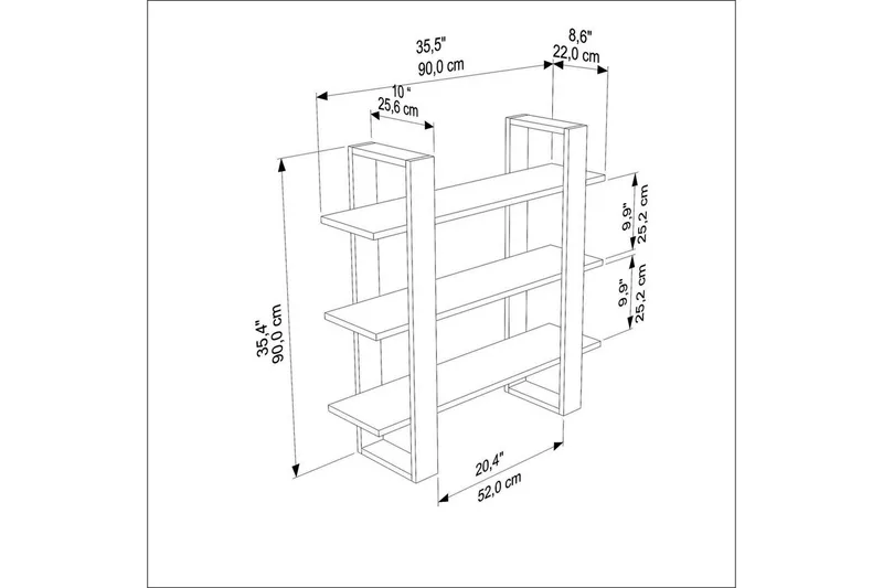 Draven Seinälevy 90x90 cm - Tammi/Valkoinen - Talo & remontointi - Rakentaminen - Lattiat & seinät & katot - Lattia & seinäpinnat