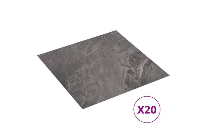 Itsekiinnittyvä lattialankku 20 kpl PVC 1,86 m² - Musta - Lattia