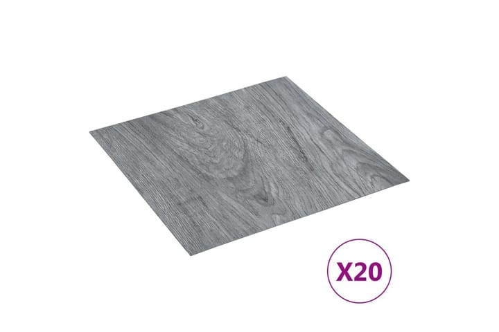 Itsekiinnittyvä lattialankku 20kpl PVC 1,86 m² - Vaaleanharmaa - Lattia