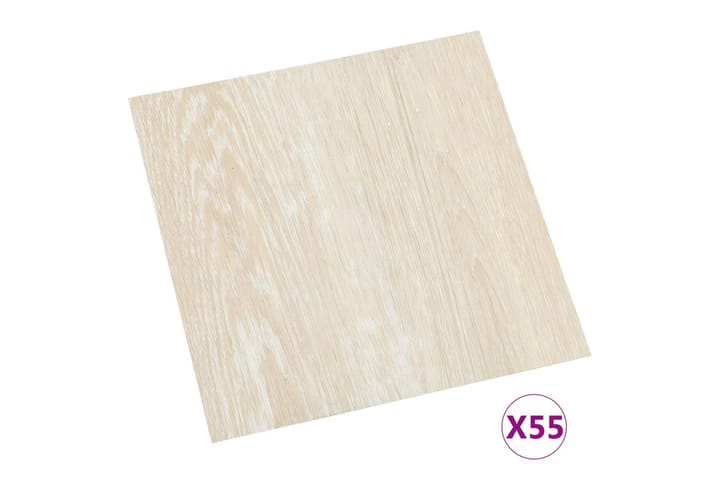 Itsekiinnittyvä lattialankku 55 kpl PVC 5,11 m² beige - Beige - Ritilä parvekkeelle - Lattia - Terassilaatat