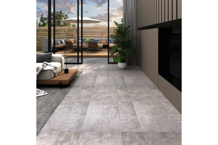 Itsekiinnittyvä PVC lattialankku 5,21 m² 2 mm maanharmaa - Harmaa - Ritilä parvekkeelle - Lattia - Terassilaatat