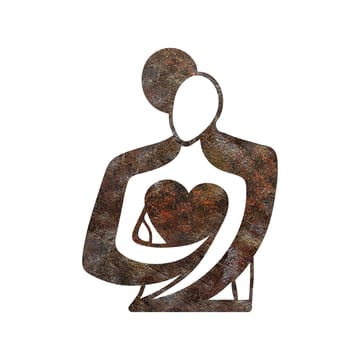 Koristeellinen metallinen seinäkoriste Wallxpert Rusty Hug (70 x 52 cm) - Talo & remontointi - Rakentaminen - Lattiat & seinät & katot - Lattia & seinäpinnat