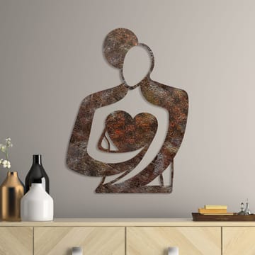 Koristeellinen metallinen seinäkoriste Wallxpert Rusty Hug (70 x 52 cm) - Talo & remontointi - Rakentaminen - Lattiat & seinät & katot - Lattia & seinäpinnat