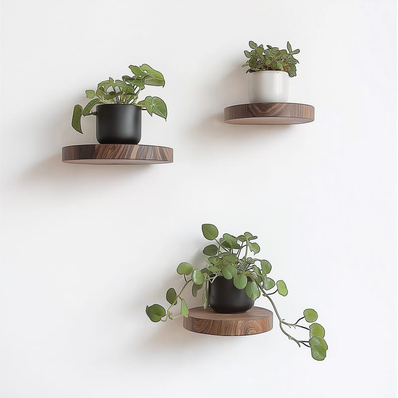 Koristeellinen puinen seinähylly Hanah Home Rafte (12 x 1,9 x 12 cm) Malli kolme hyllyä, undefined