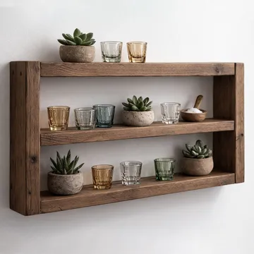 Koristeellinen puinen seinähylly Wallxpert Devin (40 x 30 x 7 cm) puinen - Puinen - Talo & remontointi - Rakentaminen - Lattiat & seinät & katot - Lattia & seinäpinnat