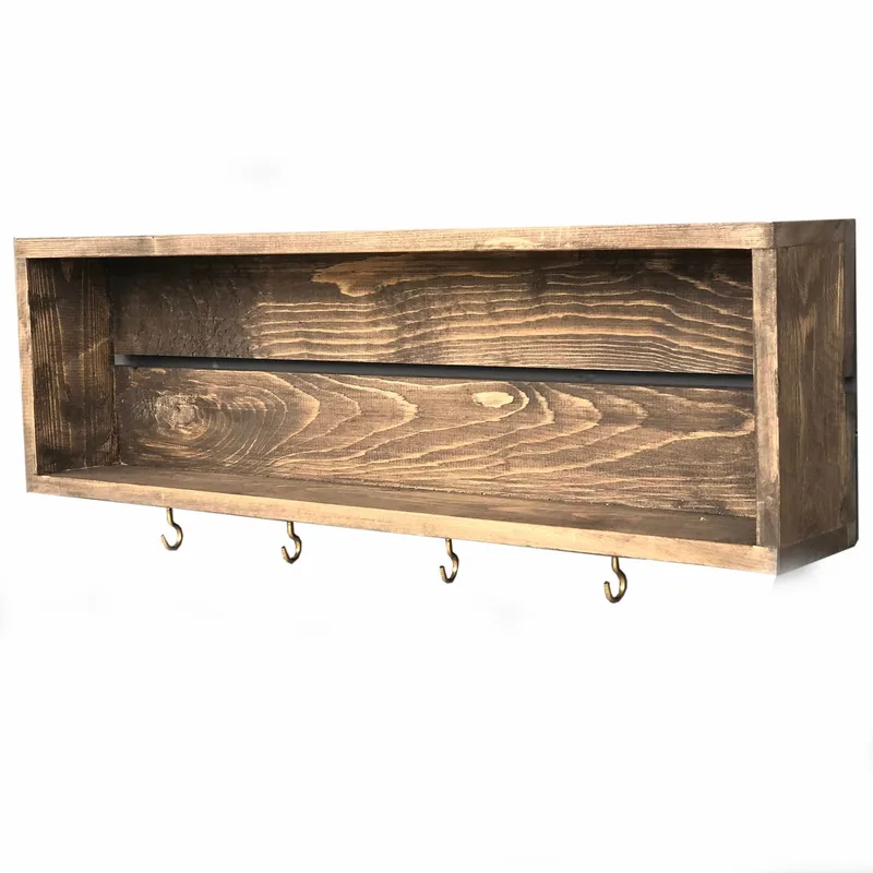 Koristeellinen puinen seinähylly Wallxpert Erno (70 x 21 x 10 cm) puinen, puinen