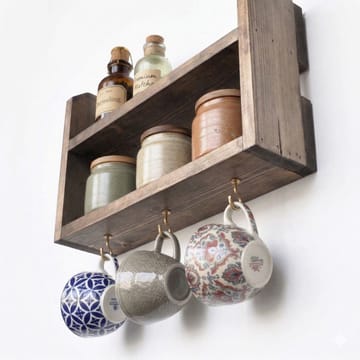 Koristeellinen puinen seinähylly Wallxpert Rafello (40 x 25 x 11 cm) Puinen - Puinen - Talo & remontointi - Rakentaminen - Lattiat & seinät & katot - Lattia & seinäpinnat