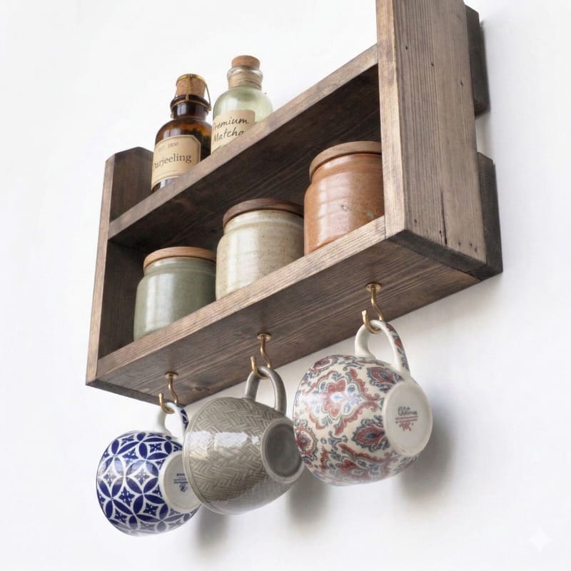 Koristeellinen puinen seinähylly Wallxpert Rafello (40 x 25 x 11 cm) Puinen - Puinen - Talo & remontointi - Rakentaminen - Lattiat & seinät & katot - Lattia & seinäpinnat
