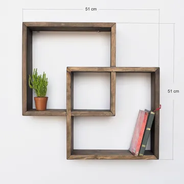 Koristeellinen puinen seinähylly Wallxpert Erno (51 x 51 x 9 cm) tammi - tammi - Talo & remontointi - Rakentaminen - Lattiat & seinät & katot - Lattia & seinäpinnat
