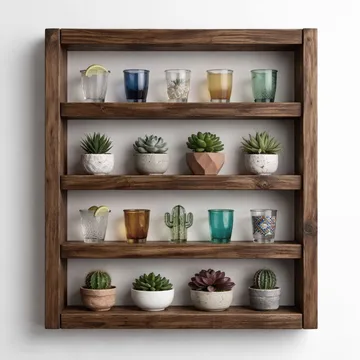 Koristeellinen puinen seinähylly Wallxpert Cevo (50 x 50 x 7 cm) puinen - Puinen - Talo & remontointi - Rakentaminen - Lattiat & seinät & katot - Lattia & seinäpinnat