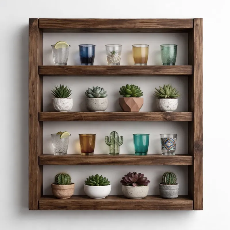 Koristeellinen puinen seinähylly Wallxpert Cevo (50 x 50 x 7 cm) puinen - Puinen - Talo & remontointi - Rakentaminen - Lattiat & seinät & katot - Lattia & seinäpinnat