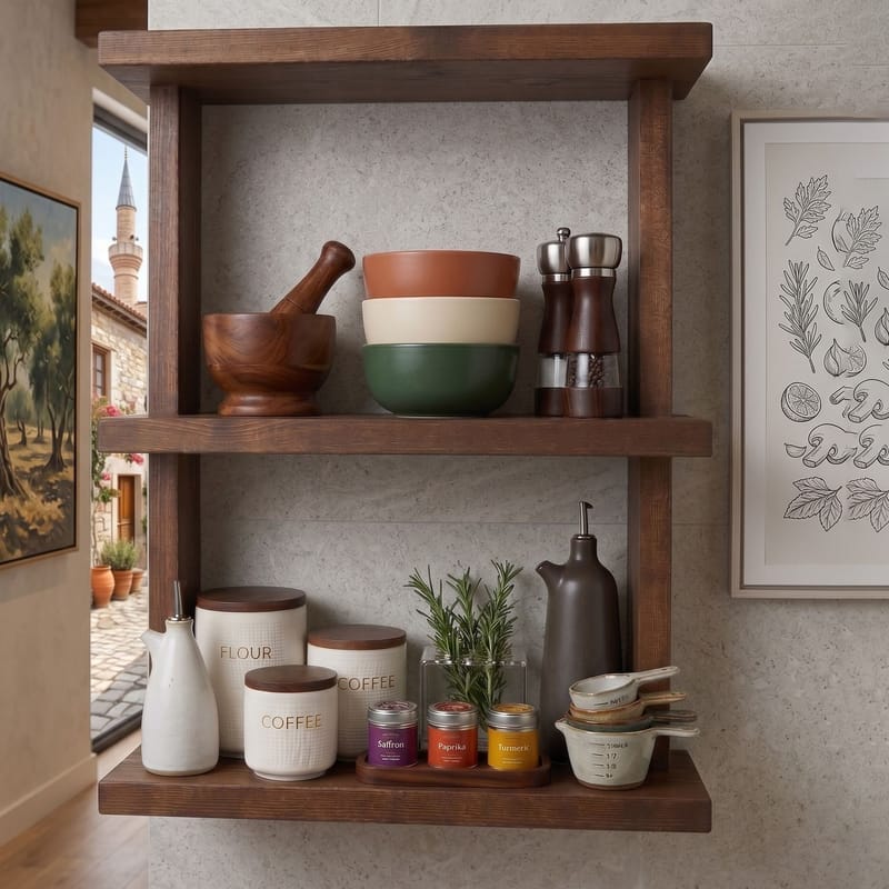 Koristeellinen puinen seinähylly Wallxpert Cevo (50 x 40 x 14 cm) puu - puinen - Talo & remontointi - Rakentaminen - Lattiat & seinät & katot - Lattia & seinäpinnat