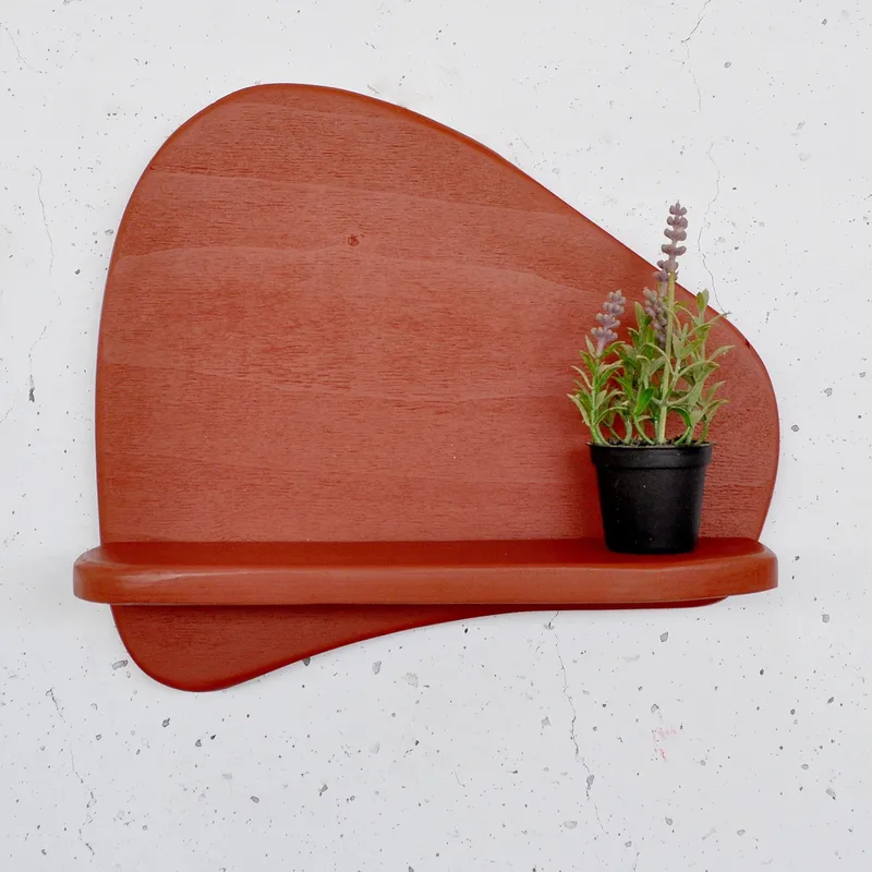 Koristeellinen puinen seinähylly Hanah Home Magna (35 x 32 x 11 cm) Punainen, undefined