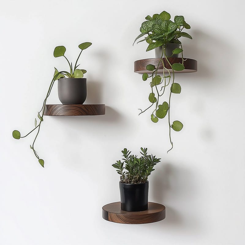 Koristeellinen puinen seinähylly Hanah Home Rafte (12 x 1,9 x 12 cm) Malli kolme hyllyä - Talo & remontointi - Rakentaminen - Lattiat & seinät & katot - Lattia & seinäpinnat