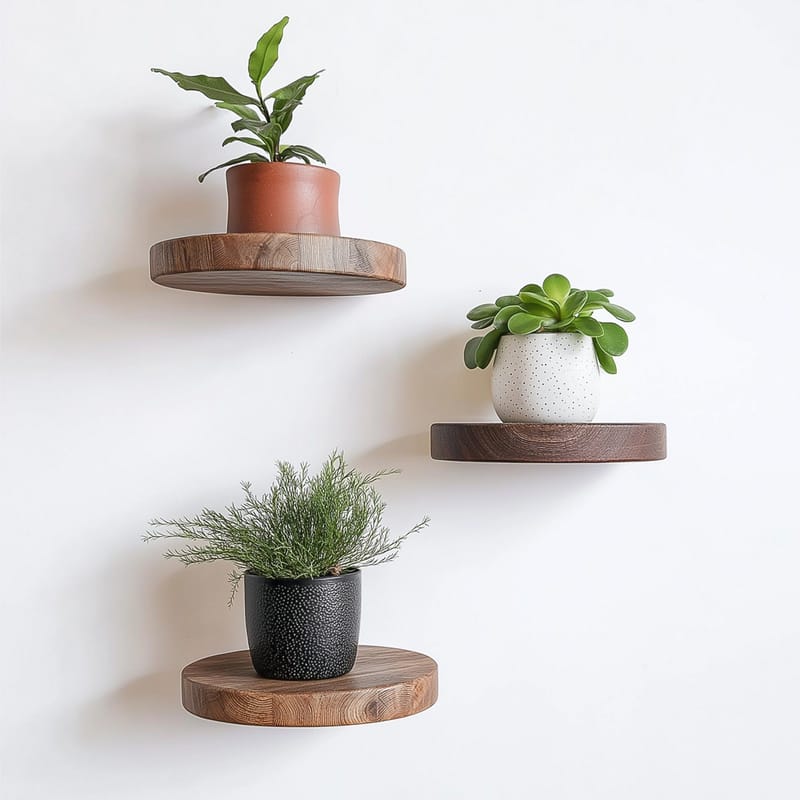 Koristeellinen puinen seinähylly Hanah Home Rafte (12 x 1,9 x 12 cm) Malli kolme hyllyä - Talo & remontointi - Rakentaminen - Lattiat & seinät & katot - Lattia & seinäpinnat