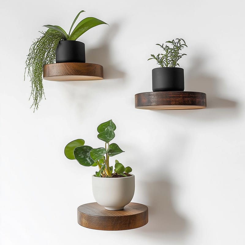 Koristeellinen puinen seinähylly Hanah Home Rafte (12 x 1,9 x 12 cm) Malli kolme hyllyä - Talo & remontointi - Rakentaminen - Lattiat & seinät & katot - Lattia & seinäpinnat
