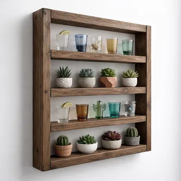 Koristeellinen puinen seinähylly Wallxpert Cevo (50 x 50 x 7 cm) puinen - Puinen - Talo & remontointi - Rakentaminen - Lattiat & seinät & katot - Lattia & seinäpinnat