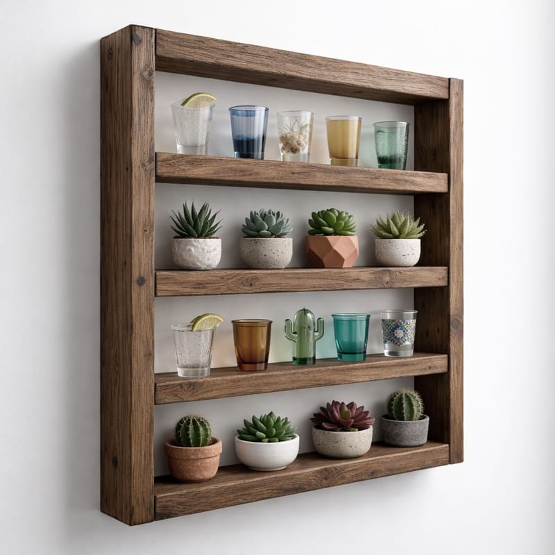Koristeellinen puinen seinähylly Wallxpert Cevo (50 x 50 x 7 cm) puinen - Puinen - Talo & remontointi - Rakentaminen - Lattiat & seinät & katot - Lattia & seinäpinnat