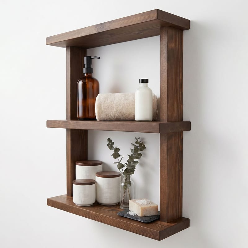 Koristeellinen puinen seinähylly Wallxpert Cevo (50 x 40 x 14 cm) puu - puinen - Talo & remontointi - Rakentaminen - Lattiat & seinät & katot - Lattia & seinäpinnat