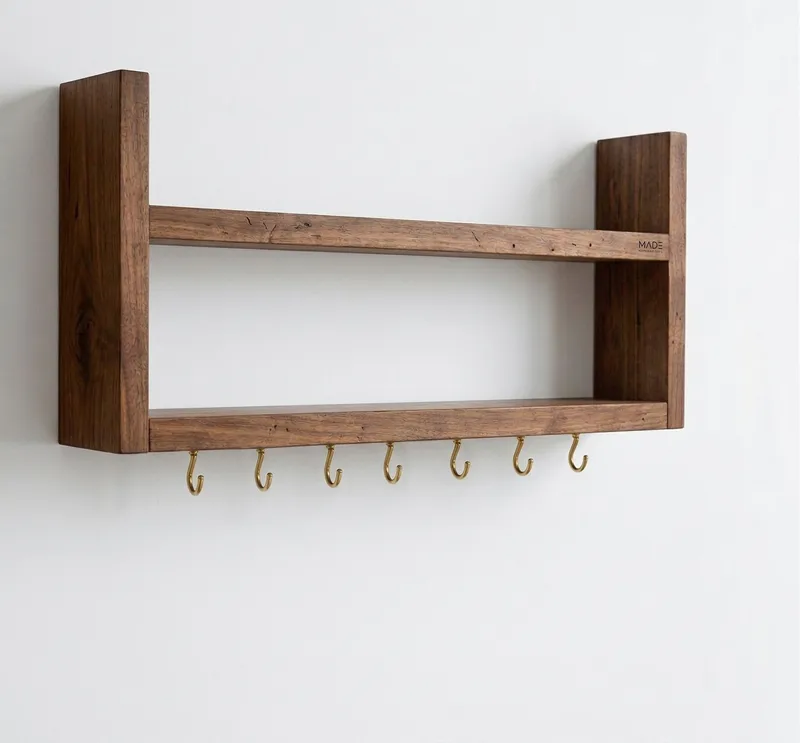 Koristeellinen puinen seinähylly Wallxpert Brano (50 x 22 x 7 cm) puinen, Puinen