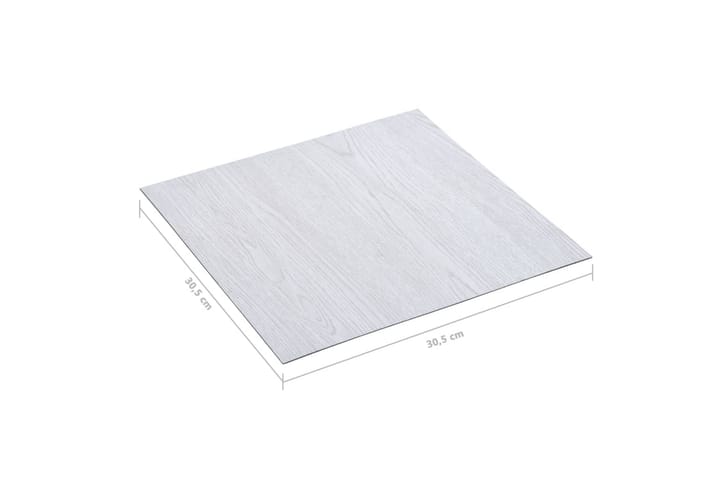Itsekiinnittyvä lattialankku 20 kpl PVC 1,86 m² - Valkoinen - Lattia