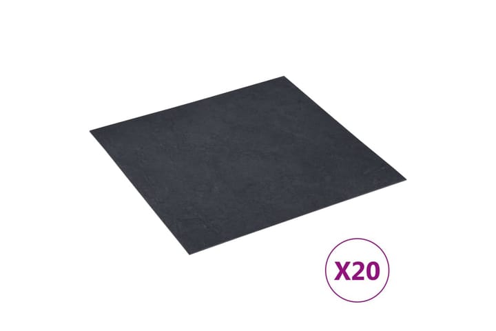 Itsekiinnittyvä lattialankku 20 kpl PVC 1,86 m² - Musta Marmori - Lattia