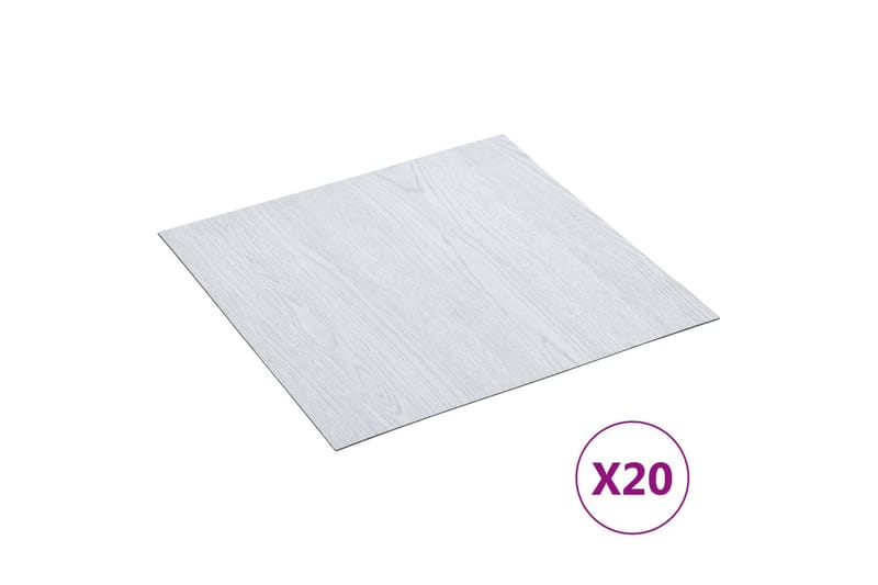 Itsekiinnittyvä lattialankku 20 kpl PVC 1,86 m² - Valkoinen - Talo & remontointi - Rakentaminen - Lattiat & seinät & katot - Lattia