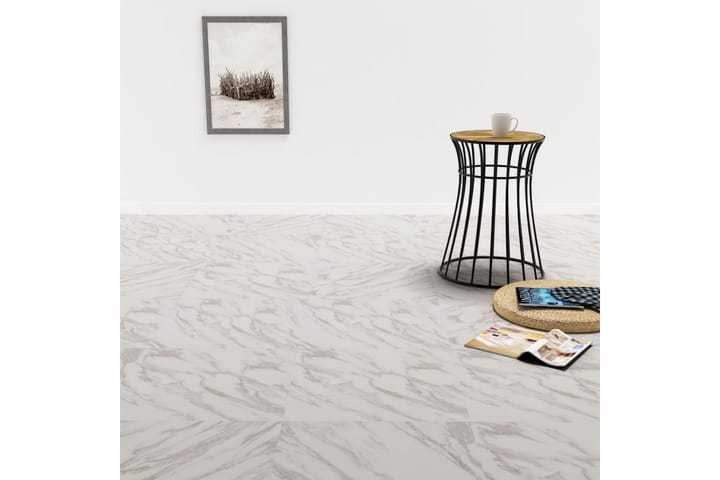 Itsekiinnittyvä lattialankku 20kpl PVC 1,86 m² - Valkoinen - Lattia