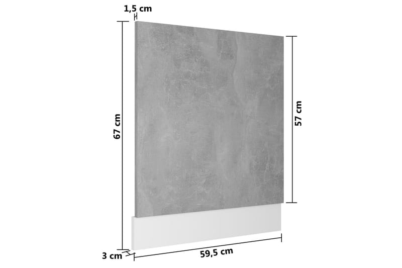 Astianpesukoneen paneeli betoninharmaa 59,5x3x67cm lastulevy - Harmaa - Talo & remontointi - Rakentaminen - Lattiat & seinät & katot - Lattia & seinäpinnat