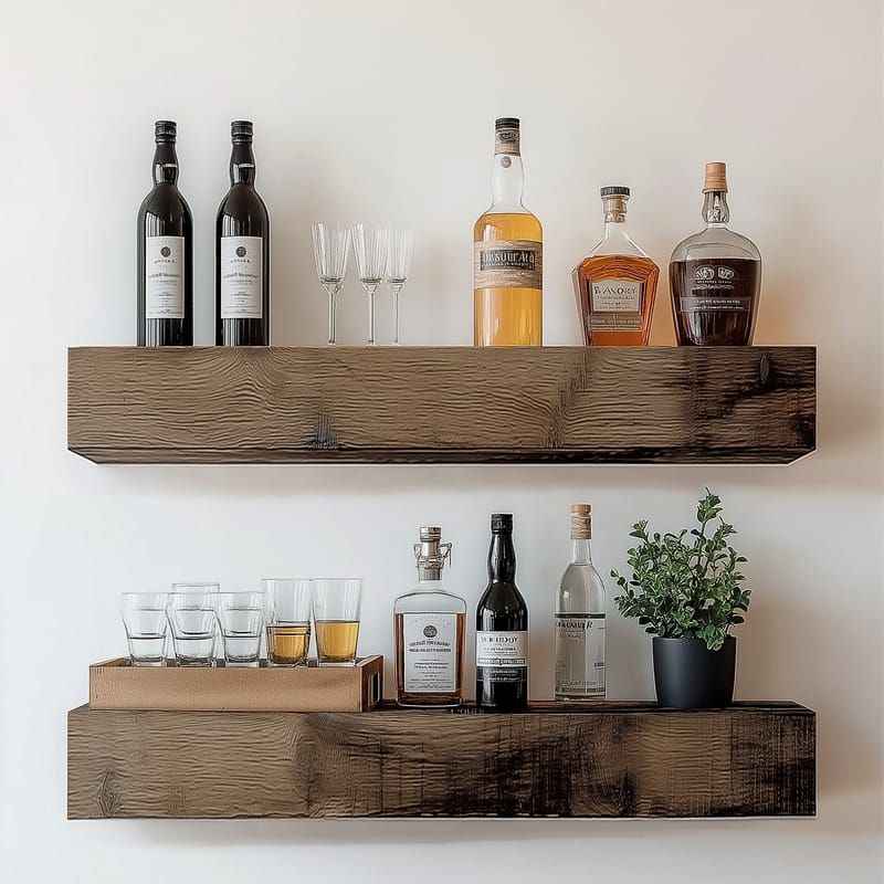 Decorative Wooden Wall Shelf Hanah Home - Talo & remontointi - Rakentaminen - Lattiat & seinät & katot - Lattia & seinäpinnat