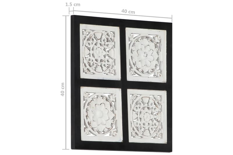 Käsin veistetty seinäpaneeli MDF 40x40x1,5 cm musta/valkoine - Musta - Talo & remontointi - Rakentaminen - Lattiat & seinät & katot - Lattia & seinäpinnat