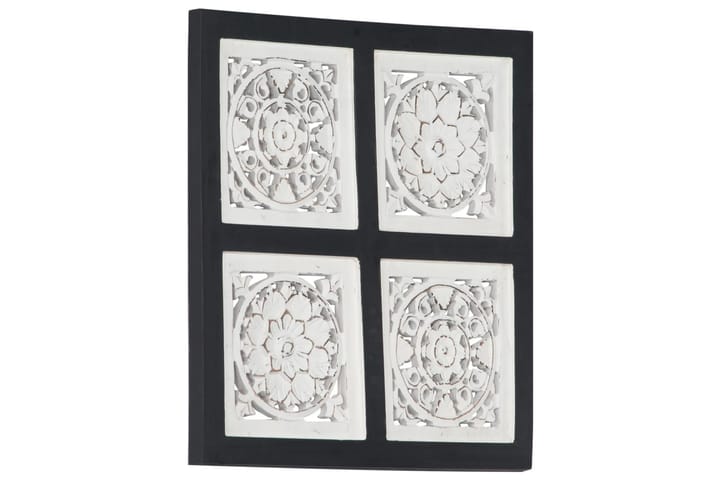 Käsin veistetty seinäpaneeli MDF 40x40x1,5 cm musta/valkoine - Musta - Lattia & seinäpinnat