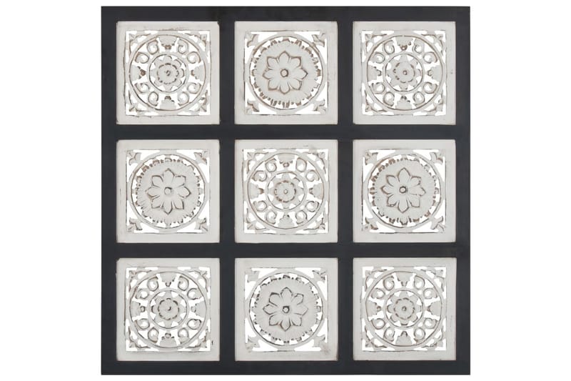 Käsin veistetty seinäpaneeli MDF 60x60x1,5 cm musta/valkoine - Musta - Talo & remontointi - Rakentaminen - Lattiat & seinät & katot - Lattia & seinäpinnat