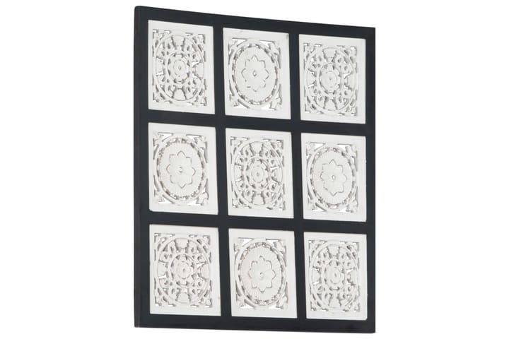 Käsin veistetty seinäpaneeli MDF 60x60x1,5 cm musta/valkoine - Musta - Lattia & seinäpinnat