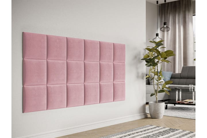 Pehmustettu Seinäpaneeli Sharnel 30x30 cm - Vaaleanpunainen - Lattia & seinäpinnat