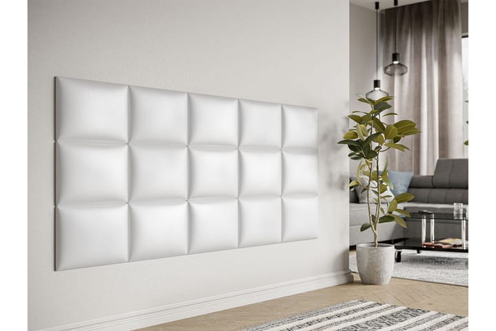 Pehmustettu Seinäpaneeli Sharnel 40x30 cm - Valkoinen - Lattia & seinäpinnat