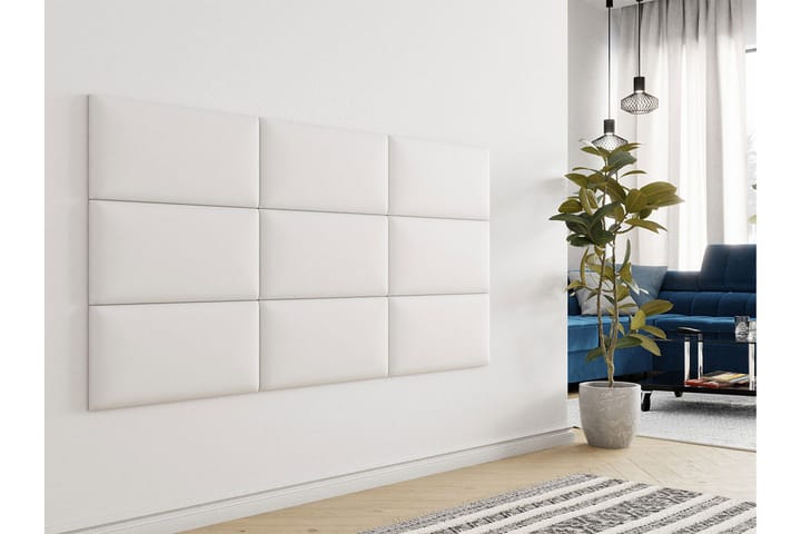 Pehmustettu Seinäpaneeli Sharnel 60x30 cm - Valkoinen - Lattia & seinäpinnat