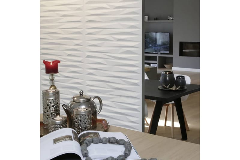 WallArt 24 kpl 3D-seinälevyjä GA-WA24 Valeria - Valkoinen - Talo & remontointi - Rakentaminen - Lattiat & seinät & katot - Lattia & seinäpinnat