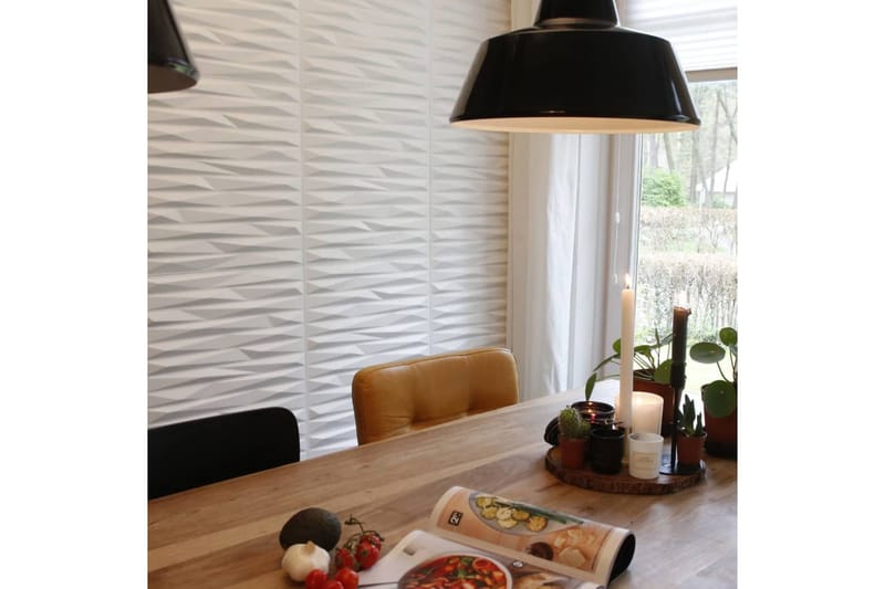 WallArt 24 kpl 3D-seinälevyjä GA-WA24 Valeria - Valkoinen - Talo & remontointi - Rakentaminen - Lattiat & seinät & katot - Lattia & seinäpinnat
