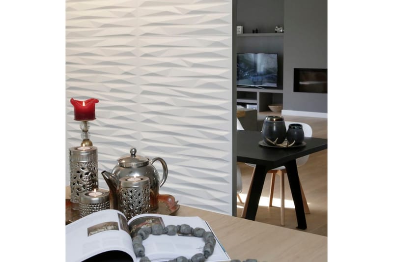 WallArt 3D -seinäpaneelit Valeria 12 kpl GA-WA24 - Valkoinen - Talo & remontointi - Rakentaminen - Lattiat & seinät & katot - Lattia & seinäpinnat