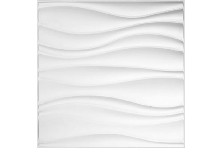 WallArt Seinäpaneelit 3D aalto 12 kpl GA-WA04 - Valkoinen - Lattia & seinäpinnat