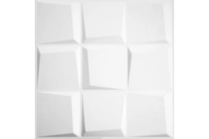 WallArt Seinäpaneelit 3D Oberon 12 kpl GA-WA21 - Valkoinen - Lattia & seinäpinnat