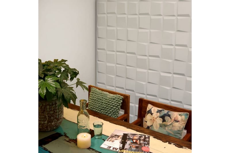 WallArt Seinäpaneelit 3D Oberon 12 kpl GA-WA21 - Valkoinen - Talo & remontointi - Rakentaminen - Lattiat & seinät & katot - Lattia & seinäpinnat